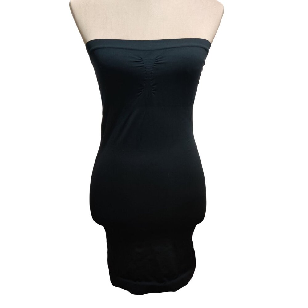 Barely There 34 Black Strapless Vintage Slip 4293 Light Shaping Made in USA Tube